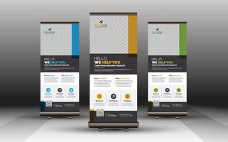 Minimalist Corporate Roll Up Banner, Standee, Pull Up Banner Template Simple Clean Design Example vector