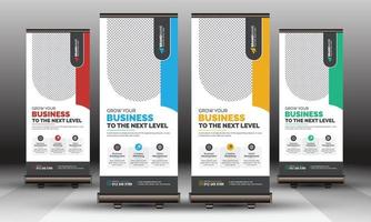 Creative Unique Business Corporate Roll Up Banner, Standee, Display Stand Banner Template Clean Design for Advertising vector