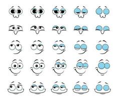 Cartoon face and blink eye animation emoji faces vector