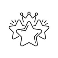 Star bonus crown, special prize reward icon vector