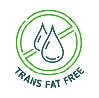 Trans fat free icon and food certification sign vector