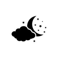 Moon and Stars icon vector . Night illustration sign. dream symbol. Sleep logo.