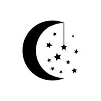 Luna y estrellas icono vector . noche ilustración signo. sueño símbolo. dormir logo.