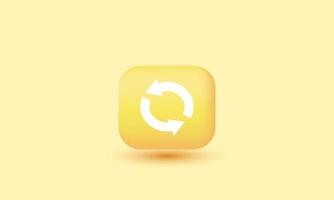 3d realistic cartoon yellow vector mobile application icon trendy modern style object symbols isolated on background