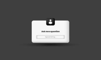 3d realistic cartoon ask me question user icon trendy modern style object symbols isolated on background vector