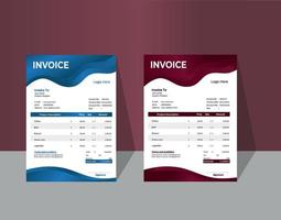 Simple invoice design template vector