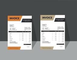 Simple invoice template for business vector