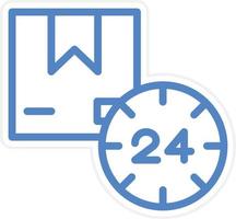 24 Hours Delivery Vector Icon Style