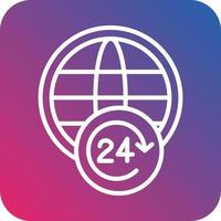 24 Hours Open Vector Icon Design