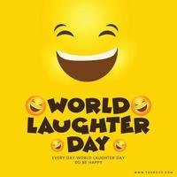 world laugh day wishing post design with emojis vector file