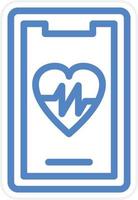 Mobile Heart Rate Vector Icon Style