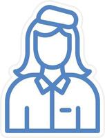 Air Hostess Vector Icon Style