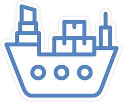 Cargo Ship Vector Icon Style