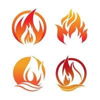 Fire logo design illustration and fire symbol vector