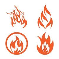 Fire logo design illustration and fire symbol vector