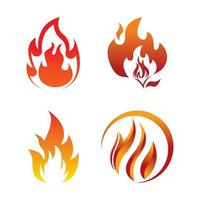 Fire logo design illustration and fire symbol vector