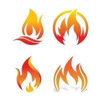 Fire logo design illustration and fire symbol vector