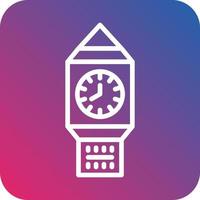 Clock Tower Vector Icon Design