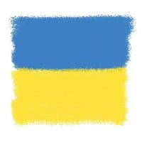 drawing of Ukrainian flag over white photo