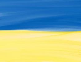 Ukrainian flag painted with watercolor brush photo