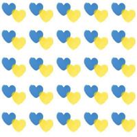 seamless pattern made of Ukrainian flag color hearts photo