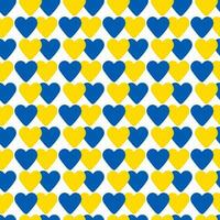 abstract seamless pattern made of blue and yellow hearts photo