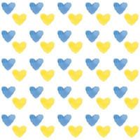 seamless pattern with blue and yellow watercolor hearts photo