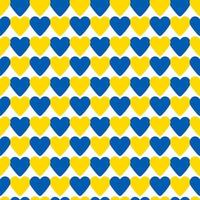 abstract seamless pattern made of blue and yellow hearts photo