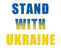 message Stand with Ukraine painted as Ukrainian flag photo