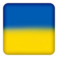 redondeado cuadrado botón con pintado ucranio bandera foto