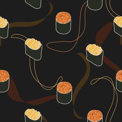 cute Japanese sushi seamless pattern
