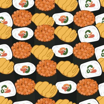 cute Japanese sushi seamless pattern