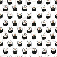 cute Japanese sushi seamless pattern vector