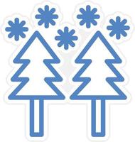 nieve bosque vector icono estilo