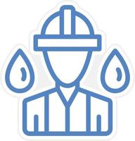 Oil Worker Vector Icon Style