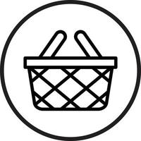 Picnic Basket Vector Icon Style