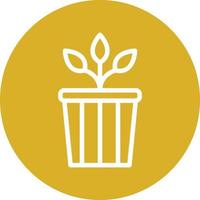 Plant Pot Vector Icon Design