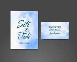 Wedding invitation with abstract watercolor background vector