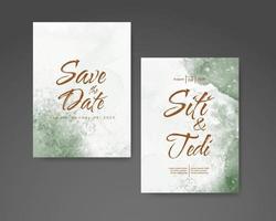 Wedding invitation with abstract watercolor background vector