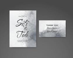 Wedding invitation with abstract watercolor background vector