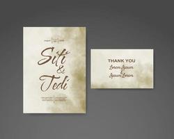 Wedding invitation with abstract watercolor background vector