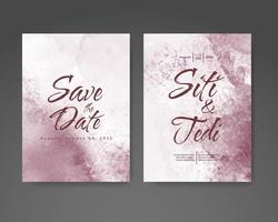 Wedding invitation with abstract watercolor background vector