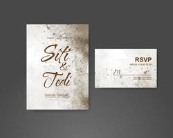 Wedding invitation with abstract watercolor background vector