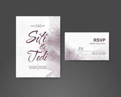 Wedding invitation with abstract watercolor background vector