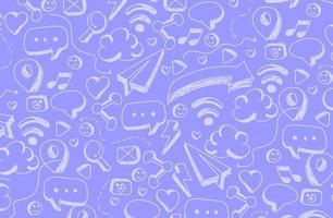 social media hand drawn background vector