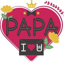 contento del padre día tarjeta corazón plano icono vector símbolo pegatina ilustración diseño