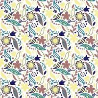 doodle floral pattern vector