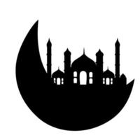 Crescent Moon and Mosque Islamic Decoration vector
