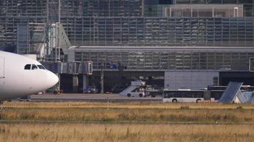 FRANKFURT AM MAIN, GERMANY JULY 20, 2017 - Air Namibia Airbus A330 taxiing after landing. Fraport, Frankfurt, Germany video