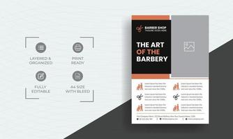 Barber shop flyer template. Price list and special offer poster design vector